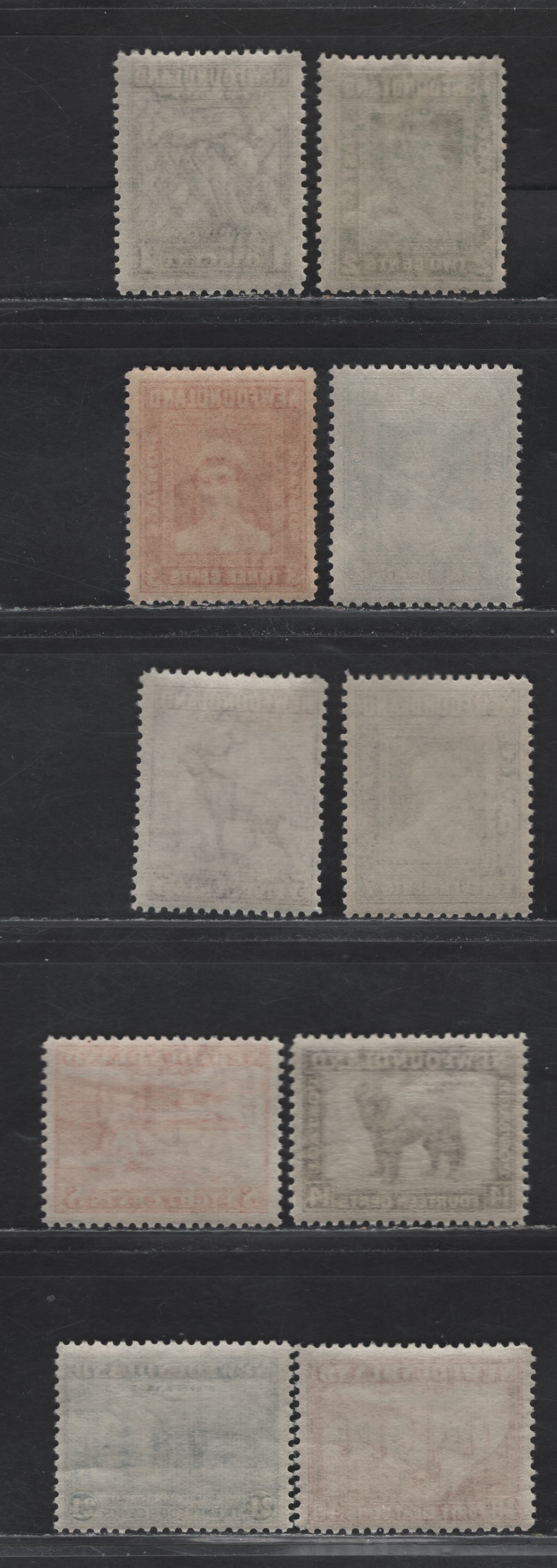 Lot 80A Newfoundland (C) #253-259, 261, 264, 266 1c - 48c Gray Black - Red Brown Codfish - Fishing Fleet, 1941-1944 Waterlow Resources Issue, 10 F/VFNH Singles, Line Perf 12.5
