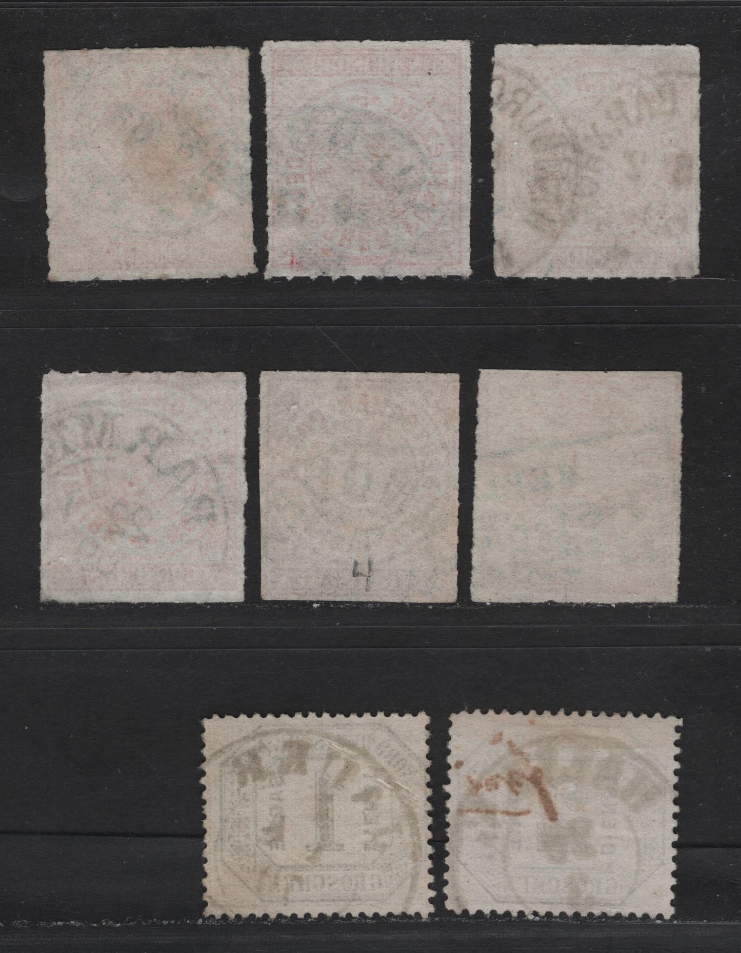 Lot 87 Germany - North German Confederation SC#3-4, O4-O5 1/3gr - 2gr Orange - Black & Buff , 1868-1870 Rouletted Numeral - Postage Dues, 8 Very Good/Fine/Very Fine Used Singles, Some Shade Variations Of the Orange & Different Cancels
