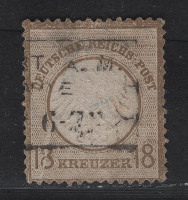 Lot 93 Germany SC#11 18kr Bistre , 1872 Embossed Eagle With Small Shield Issue, A Good Used Single, Two Diagonal Creases & Shallow Thin