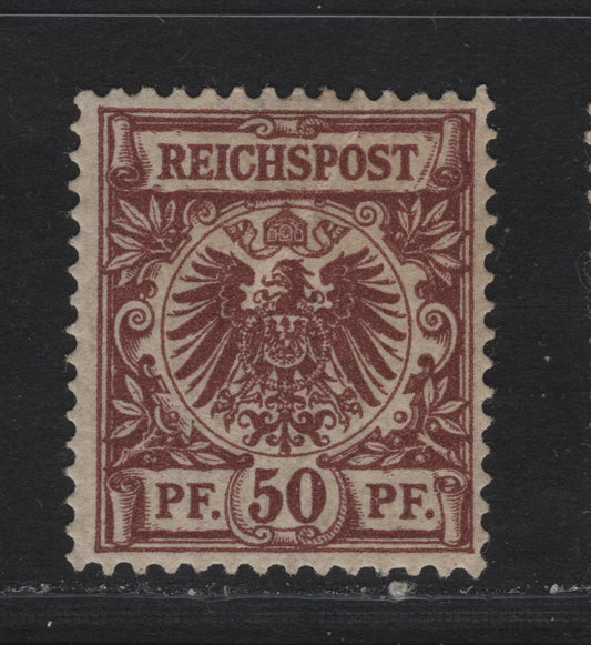 Lot 99 Germany SC#51 (Michel# 50da) 50pf Lively Red Brown , 1889-1900 Numeral & Eagle Issue, A FOG Single, Variant Of The Chocolate Shade
