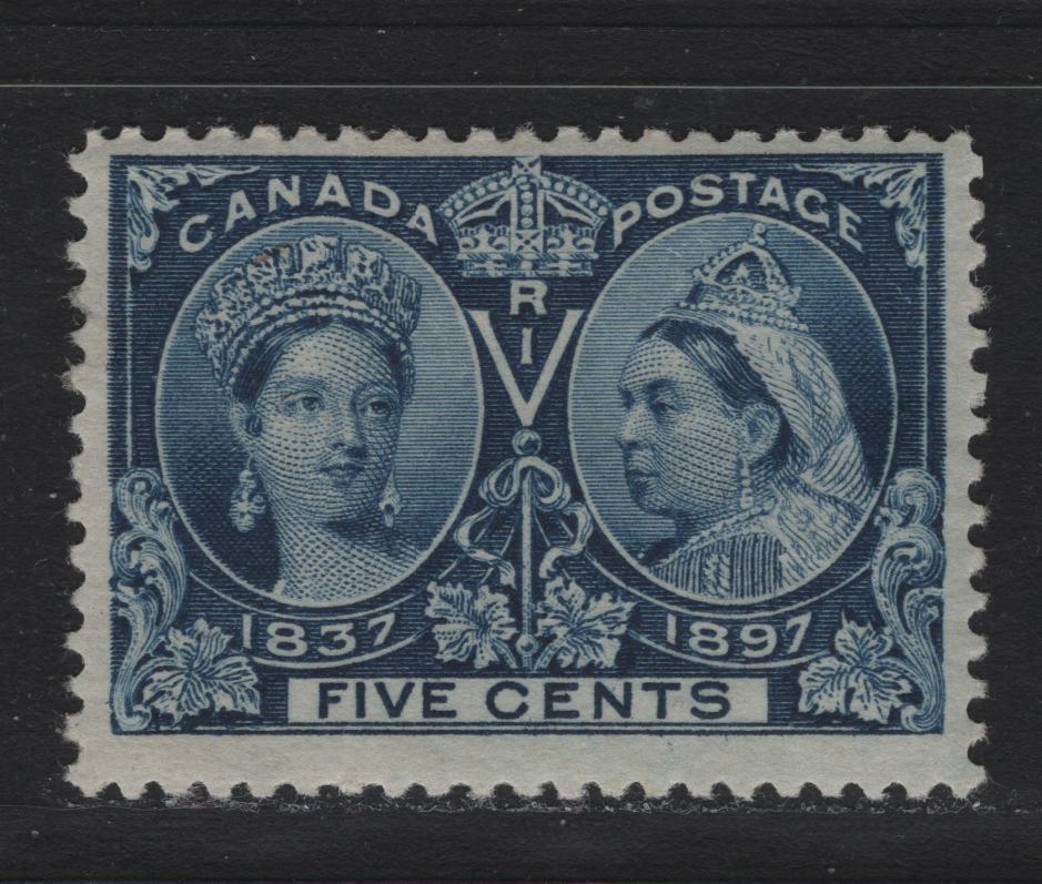 Lot 12 Canada (C) #54 5c Dark Blue Queen Victoria, 1897 Diamond Jubilee Issue, A FOG Single, ABN-V Paper, Perf 11.9x12.05