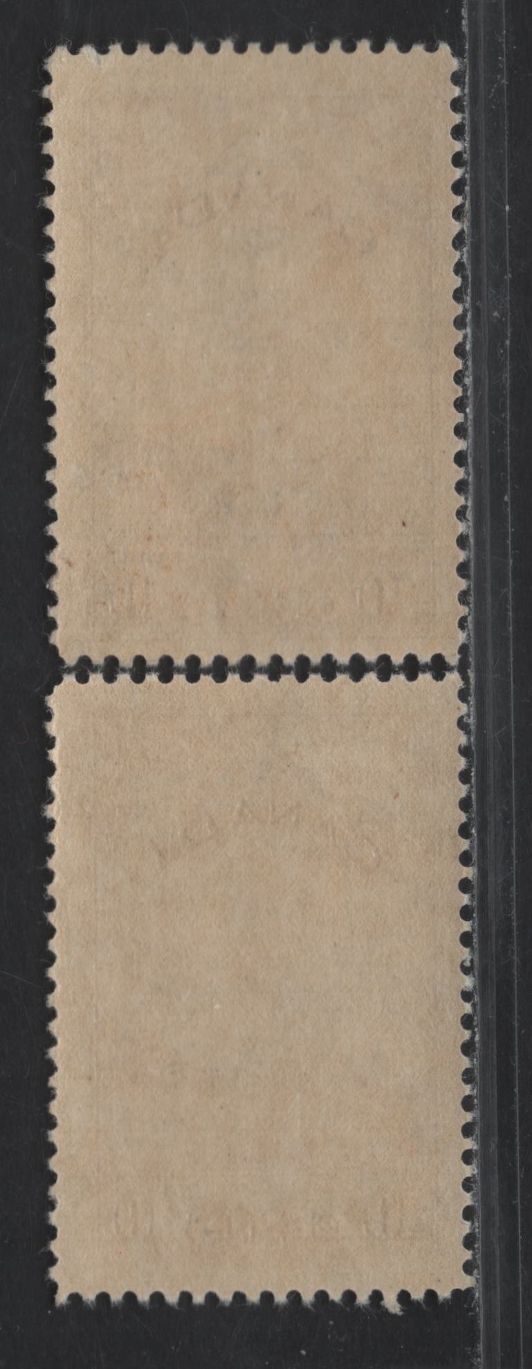 Lot 143 Canada (C) #257 10c Very Pale Reddish Chocolate - Pale Pinkish Chocolate Parliament Building, 1942-1943 KGVI War Issue, 2 FNH Singles, CBN-MMMM & CBN-NNNN Papers, Perfs 11.8x11.9 & 11.9x12