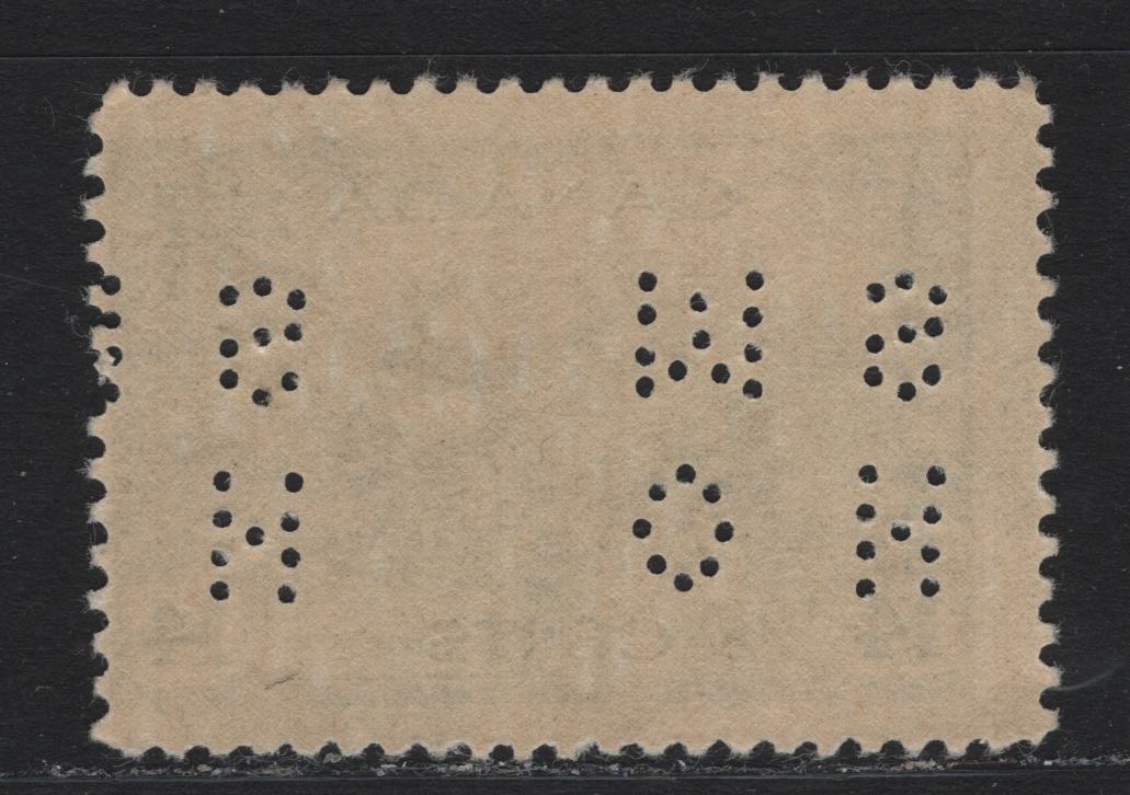 Lot 162 Canada (C) #O10-259 14c Myrtle Green Ram Tank, 1942-1943 KGVI War Issue, A FNH Single, CBN-UUUU Ppaer, 4-Hole OHMS Perfin In The Revised Die, POS. 3 (Inverted), Perf 11.9.