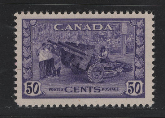 Lot 194 Canada #261 50c Lighter Violet Munitions Factory, 1942-1943 KGVI War Issue, A FNH Single, CBN-CCCCC Paper, Perf 11.9