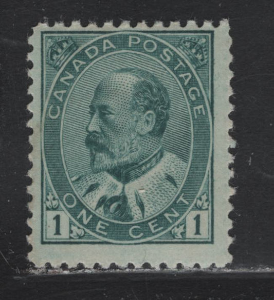 Lot 22 Canada (C) #89ii 1c Blue Green King Edward VII, 1903-1908 King Edward VII Issue, A FNH Single, ABN-B Paper, Perf 12x11.95, 17x21.25mm Design.