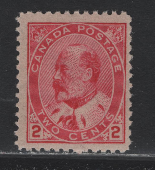 Lot 23 Canada (C) #90e 2c - 3c Rose Carmine King Edward VII, 1903-1908 King Edward VII Issue, A FNH Single, ABN-B Paper, Perf 11.9, 17.25x21.25mm Design.