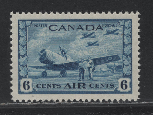Lot 241 Canada #C7 6c Bright Blue Air Training Plan, 1942-1943 Airmail War Issue, A VFNH Single, CBN-OOOO Paper, Perf 12.11.95