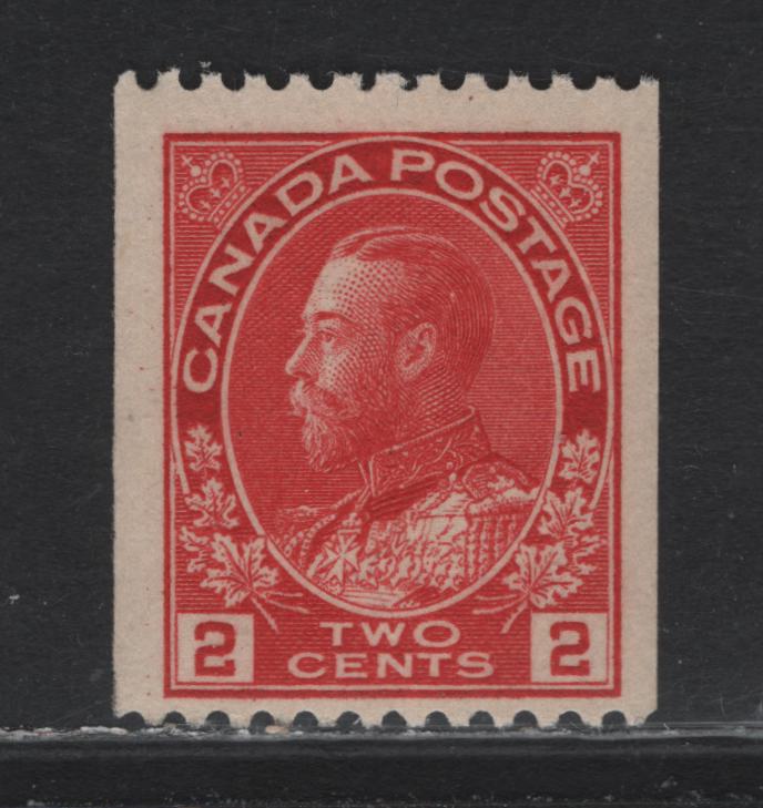 Lot 45 Canada (C) #132 2c Deep Carmine Red King George V, 1915-1924 Admiral Issue, A FNH Coil Single, Perf 12 Horizontal, ABN-E Paper, 17.4x21.25mm Design.