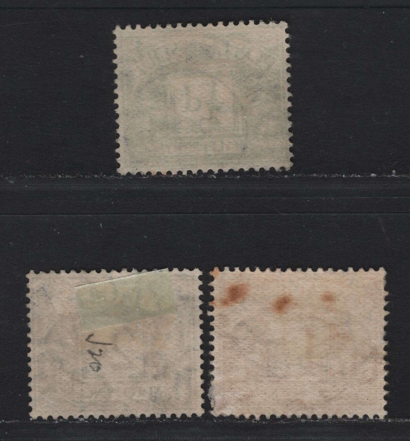 Lot 96 Great Britain (C) SG#D19-D21 1/2d-2d Emerald - Agate Framed Numeral, 1936-1937 Postage Due Issue, 3 VF Used Singles Wmk E8R Sideways