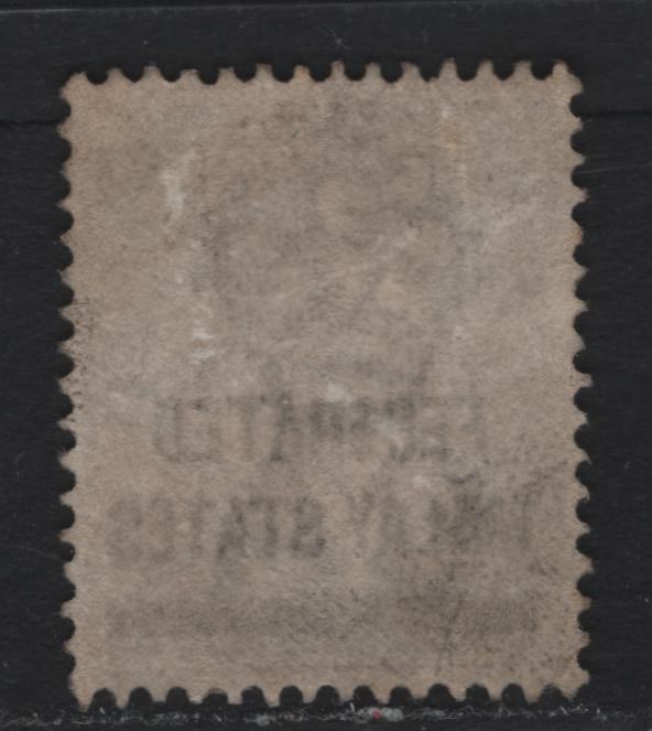 Lot 100 Federated Malaya States (C) SG#3 3c - 8c Dull Purple & Black , 1900 Overprinted Tiger Keyplates, A Very Fine Used Single