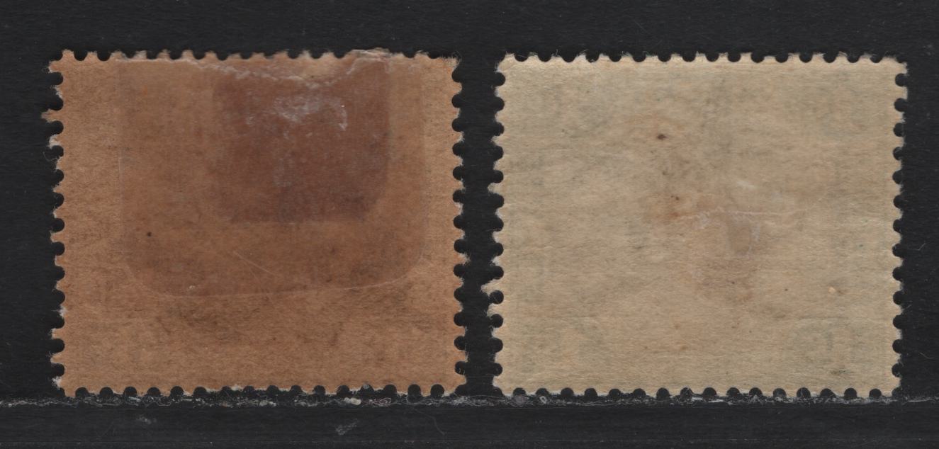 Lot 107 Federated Malaya States (C) SG#15b, 16b 1c - 3c Brownish Gray & Green - Brownish Gray & Brown , 1900-1901 Tiger Keyplates, 2 VFOG Singles, Some Gum Toning On 3c