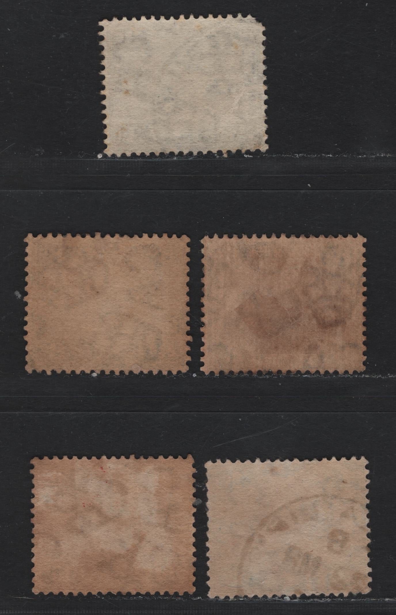 Lot 112 Federated Malaya States (C) SG#27a, 32a, 41a, 43 1c - 10c Gray Brown & Green - Gray Brown & Claret , 1904-1922 Tiger Keyplates, 5 Fine/Very Fine Used Singles, Plates 1 & 2, Extra Shades Of 8c, MCA Wmks.