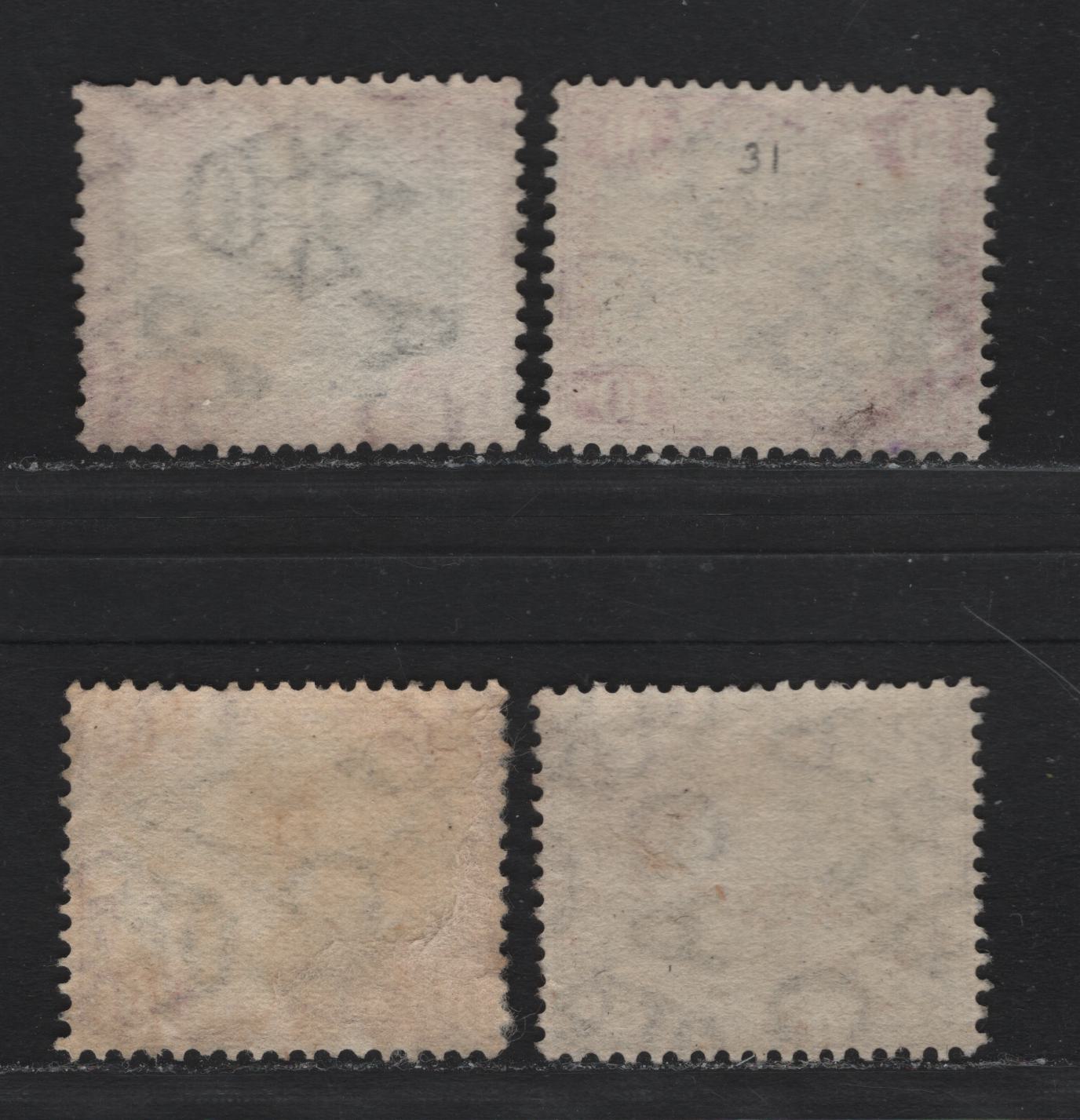 Lot 113 Federated Malaya States (C) SG#32, 43d 3c - 10c Gray & Brown - Black & Purple , 1904-1922 Tiger Keyplates, 4 Very Fine Used Singles, Plate 1 Examples, Different Frame & Head Shade Plates