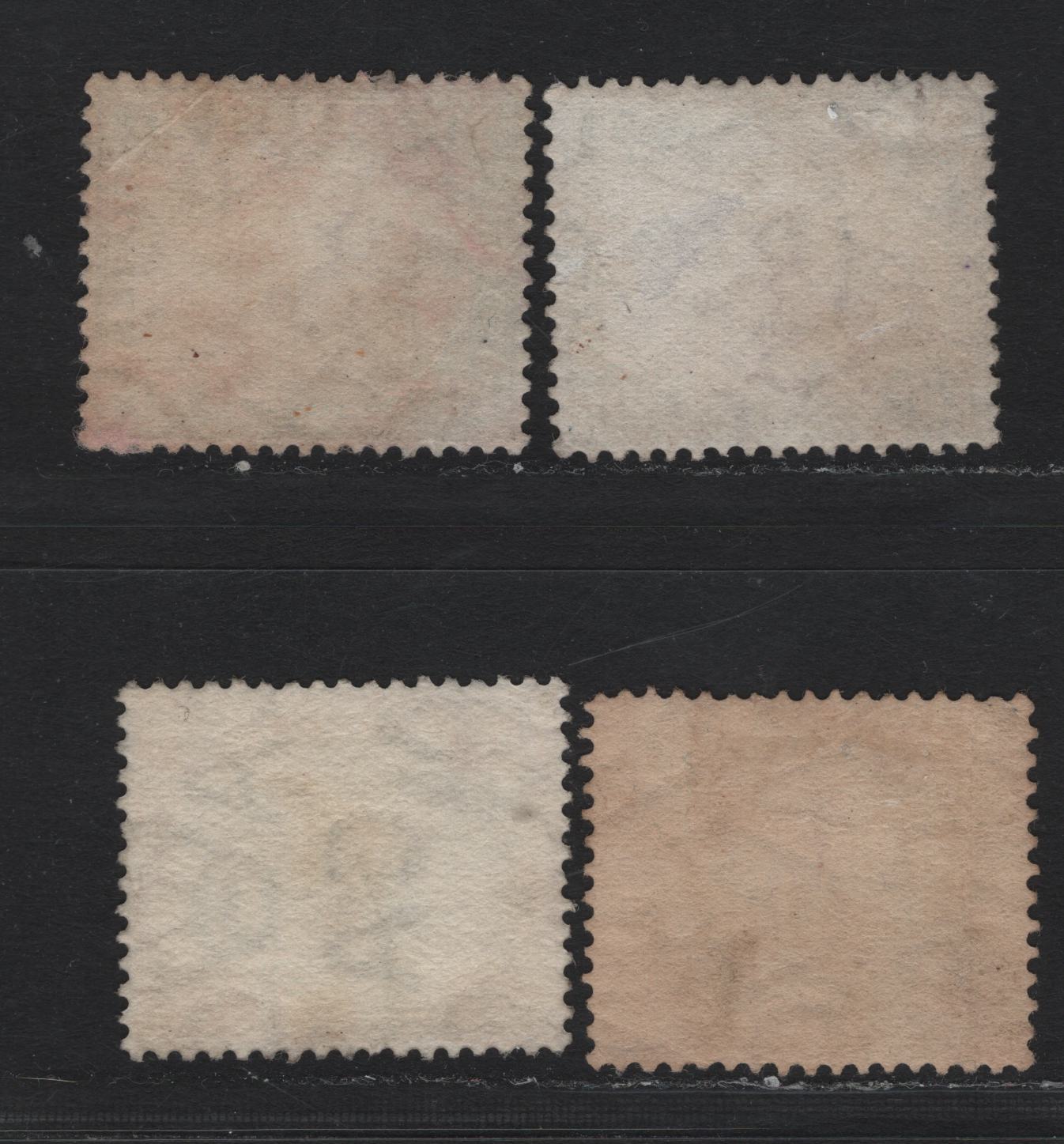 Lot 116 Federated Malaya States (C) SG#45a, 47d 20c - 50c Mauve & Black - Gray Brown & Orange Brown , 1904-1922 Tiger Keyplates, 4 Fine/Very Fine Used Singles, Chalky Paper Printings, Plate 2, Different Shades.