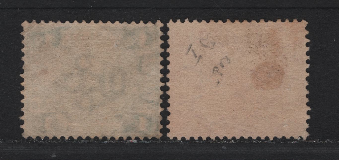 Lot 119 Federated Malaya States (C) SG#28, 37 1c - 4c Green - Scarlet , 1904-1922 Tiger Keyplates, 2 Fine/Very Fine Used Singles, Plate 2 Printings, Die 1
