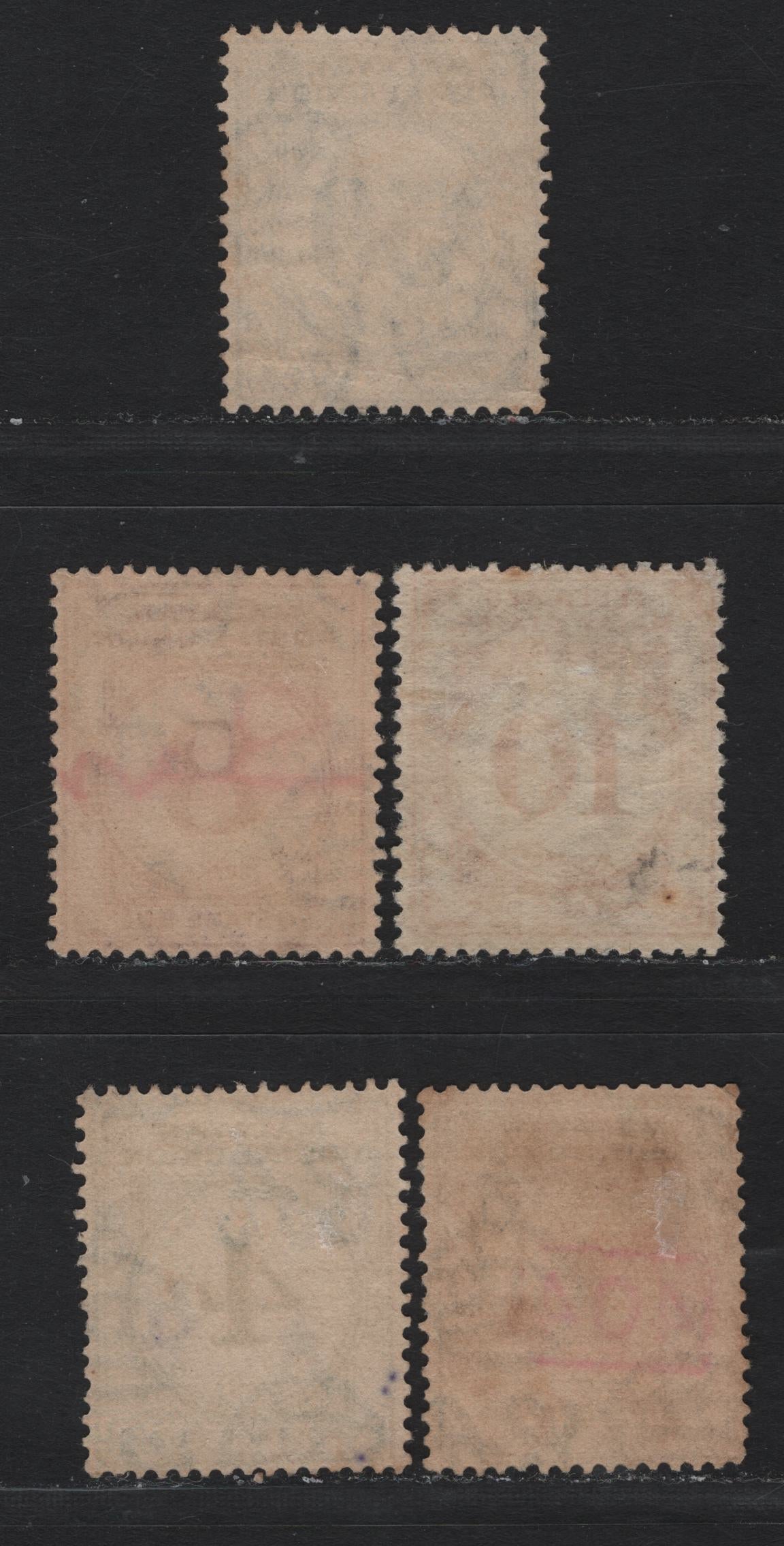 Lot 128 Malayan Postal Union (C) SG#Da-D4, D6 1c - 50c Slate Purple - Black , 1936-1938 Postage Dues, 5 Fine/Very Fine Used Singles, Perf 15x14