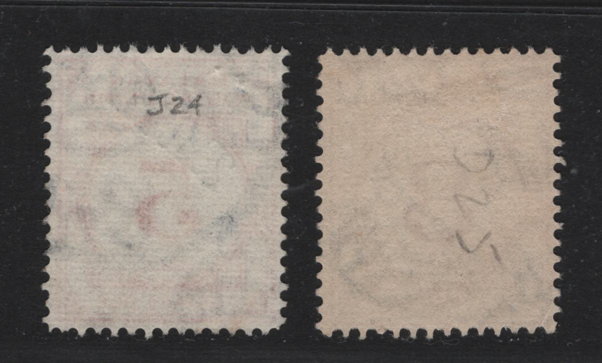 Lot 130 Malayan Postal Union (C) SG#D18-D19 5c - 8c Vermillion - Yellow Orange , 1951-1963 Postage Dues, 2 Very Fine Used Singles, Perf 14