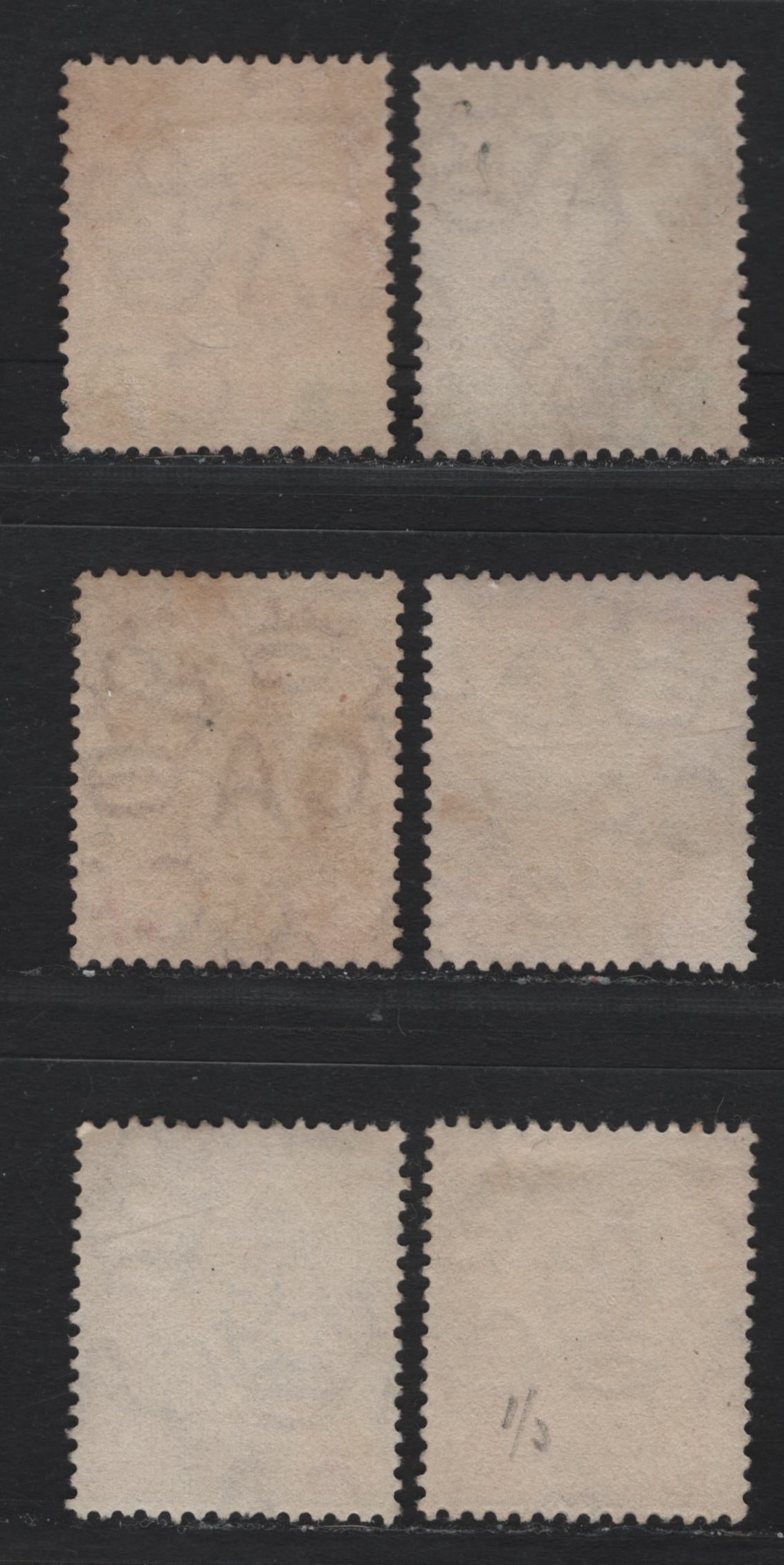 Lot 139 Malaya - Johore (C) SG#89, 91, 94 2c - 21c Dull Purple & Green - Dull Purple & Orange , 1918-1920 Sultan Ibrahim Keyplates, 5 Fine/Very Fine Used Singles, Multiple Crown CA With Shades