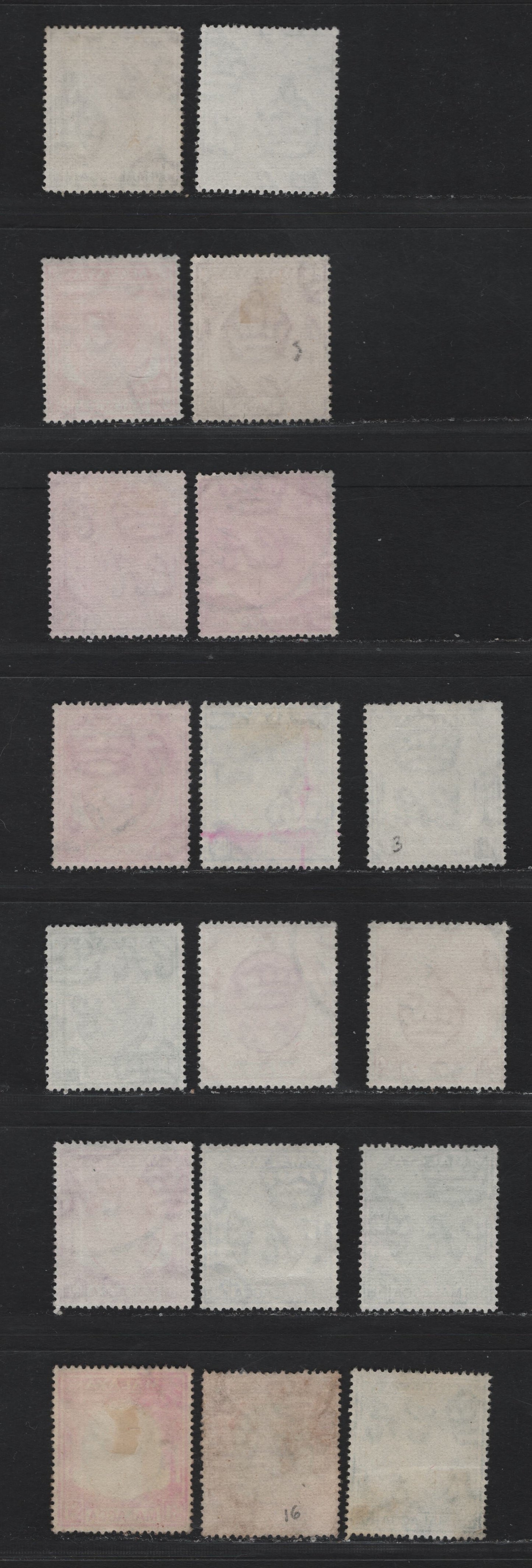 Lot 158 Malaya - Malacca (C) SG#3/16 1c -$2 Black - Green & Scarlet , 1949-1952 KGVI & Palm Tree Keyplates, 18 Fine/Very Fine Used Singles, Additional Shades Of 3c & 10c