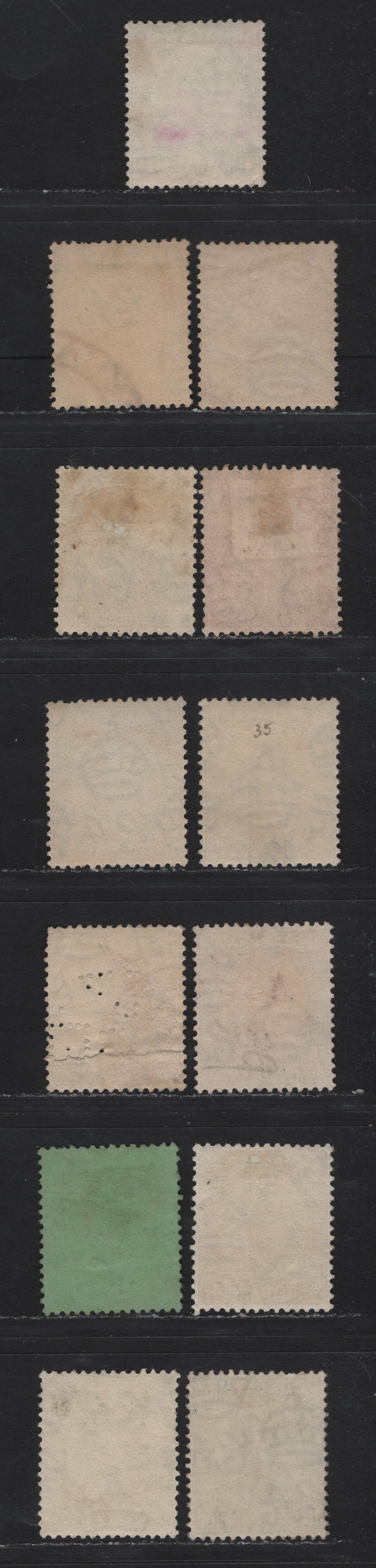 Lot 170 Malaya - Pahang (C) SG#28/43 1c - 50c Black - Black on Emerald , 1935-1941 Sultan Sir Abu Baker Keyplates, 13 Very Fine Used Singles, Shade Variations