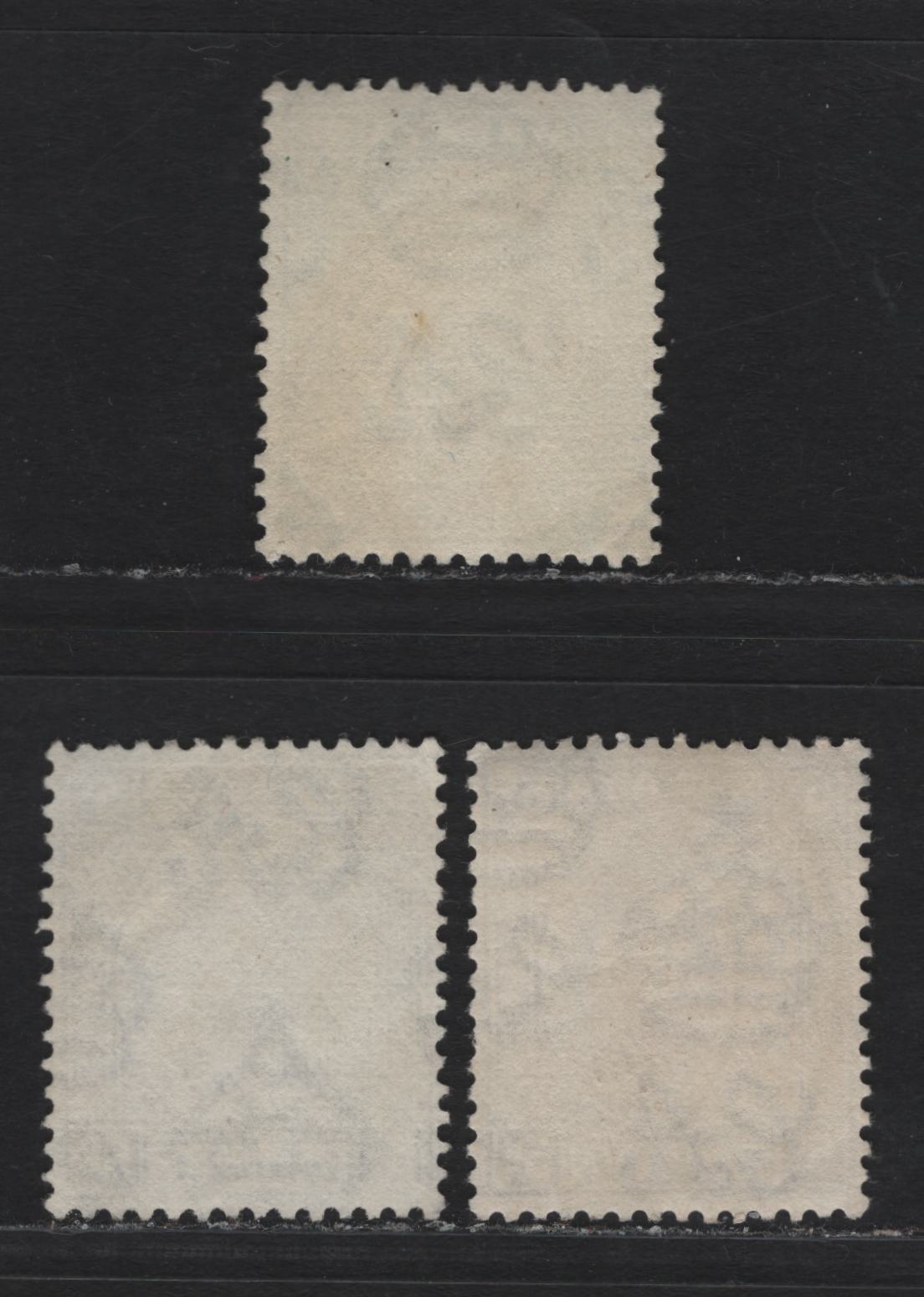 Lot 171 Malaya - Pahang (C) SG#30, 33 2c - 5c Green - Brown , 1935-1941 Sultan Sir Abu Baker Keyplates, 3 Fine/Very Fine Used Singles, Cancellations, Including Singapore, Paquebot & Ringlet