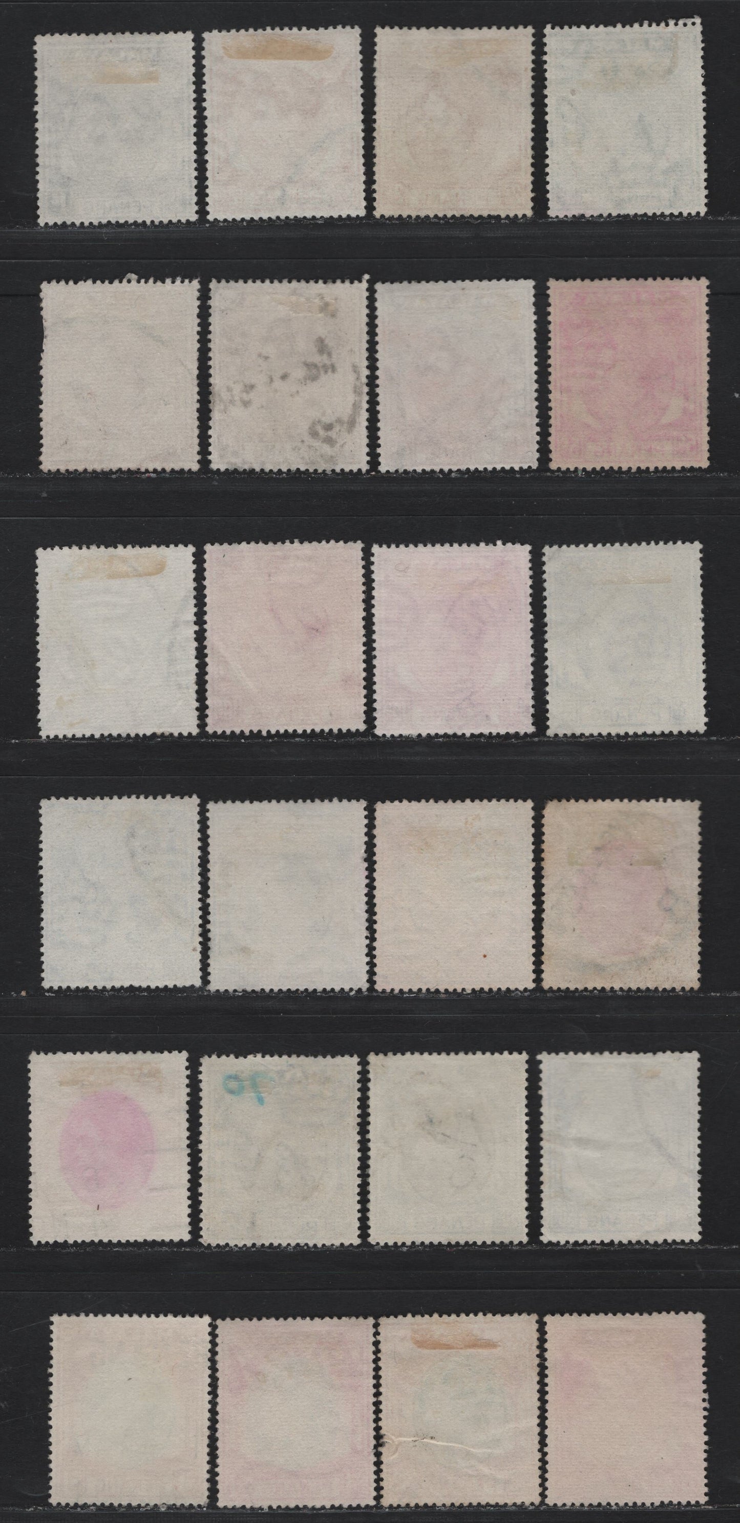 Lot 174 Malaya - Penang (C) SG#3/21 1c - $2 Black - Green & Scarlet , 1949-1952 KGVI Portraits & Palm Tree Keyplates, 24 Fine/Very Fine Used Singles, Shade Variations