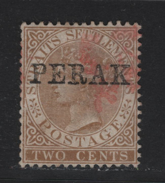 Lot 178 Malaya - Perak (C) SG#5 2c Brown , 1880-1891 Overprinted Straits Settlements Issue, A Very Fine Used Single