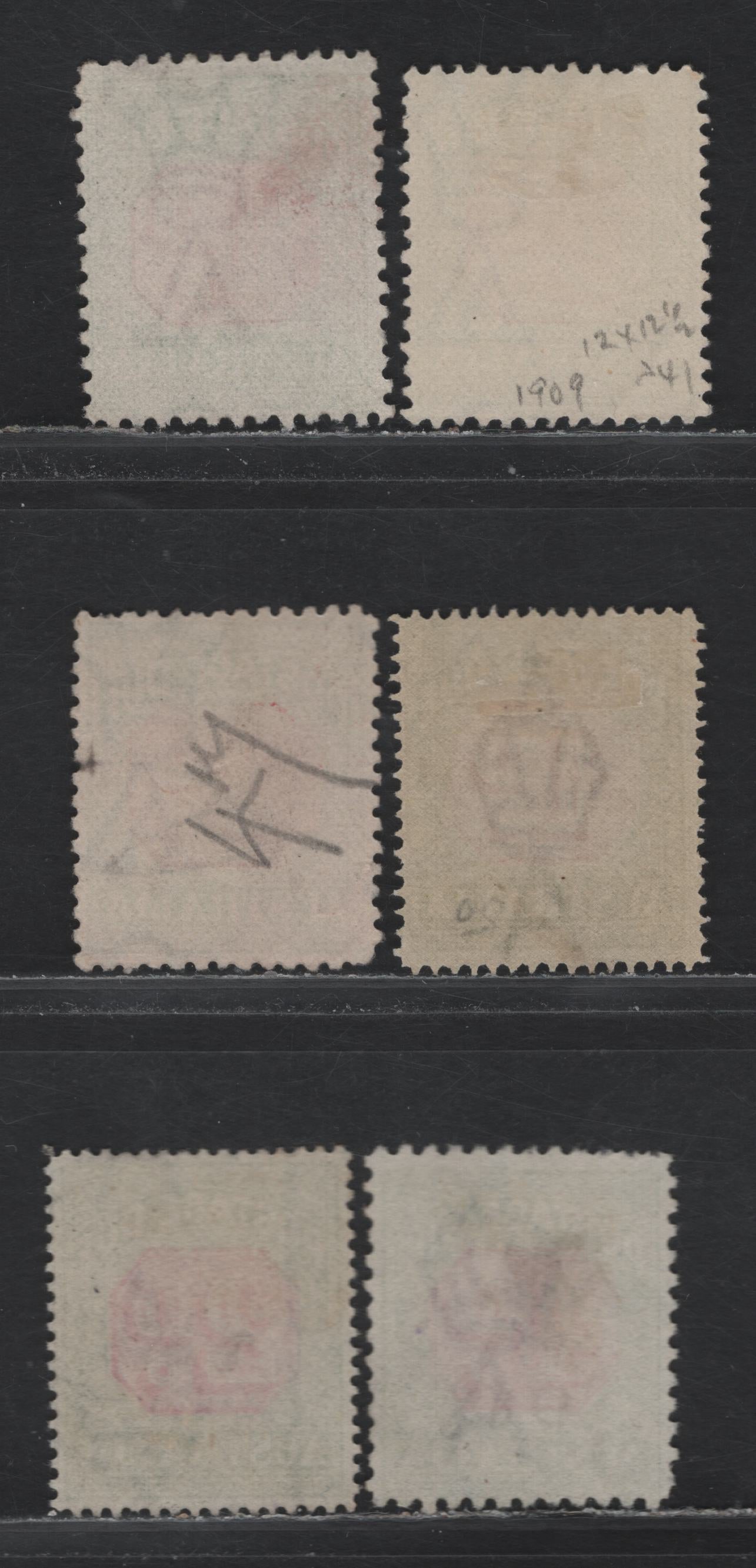 Lot 18 Australia (C) SG#D65a/D98 2d-4d Rosine & Yellow Green - 4d Carmine & Yellow Green Framed Numeral, 1909-1930 Postage Due Issue, 6 Fine & VF Used Singles Wmk Crown & Double Lined A, Perf  12 x 12.5, 11 And Crown Over A, Perf. 14 & 11
