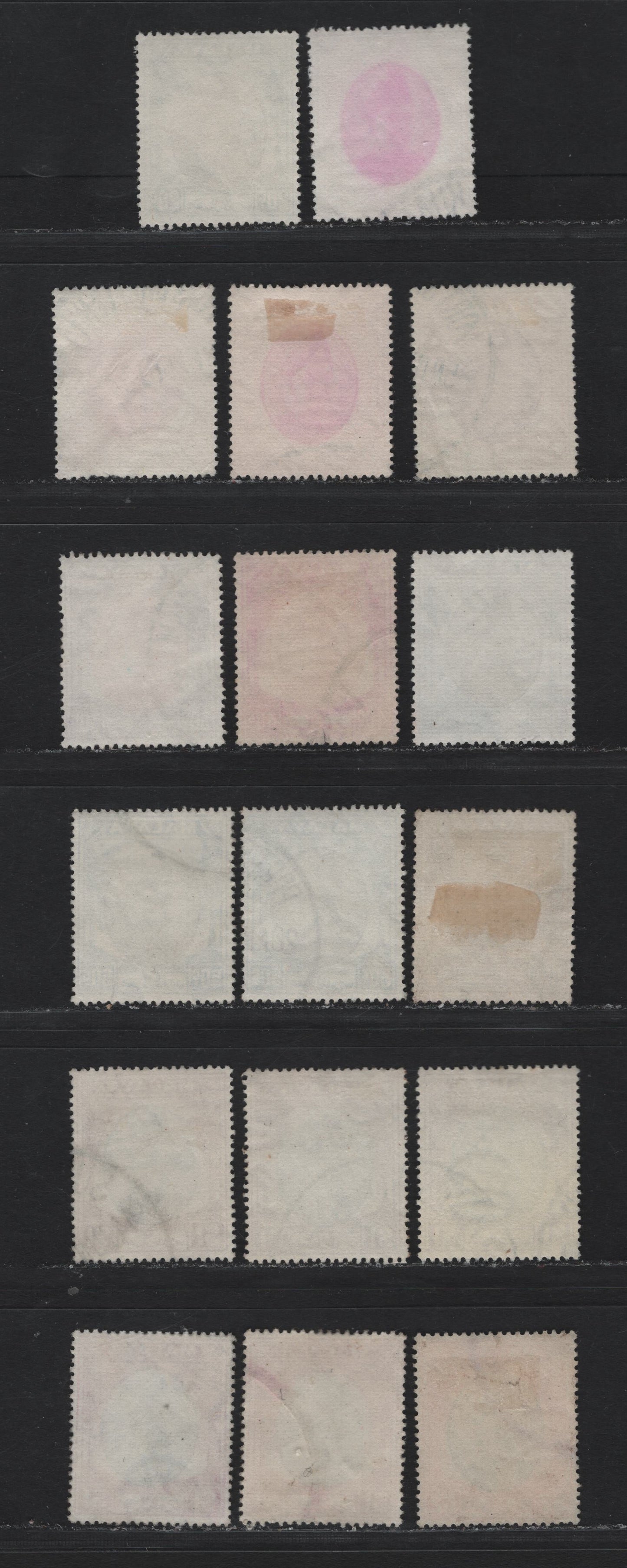 Lot 195 Malaya - Selangor (C) SG#101, 103-104, 106-109 20c - $2 Black & Green - Green & Scarlet , 1949-1955 Sultan Hisamud-Din Alam Shaw Portrait & Palm Tree Definitives, 17 Fine/Very Fine Used Singles, Multiple Shade Variations