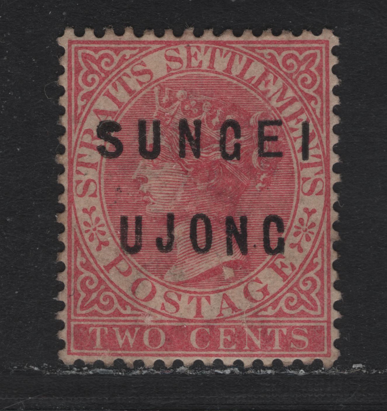Lot 196 Malaya - Sungey Ujong (C) SG#20 2c Pale Rose , 1882-1884 Overprinted Straits Settlements Keyplate, A Very Fine Unused Single, Narrow 'Ujong' & Wide 'E', No Gum, But Well Centered.