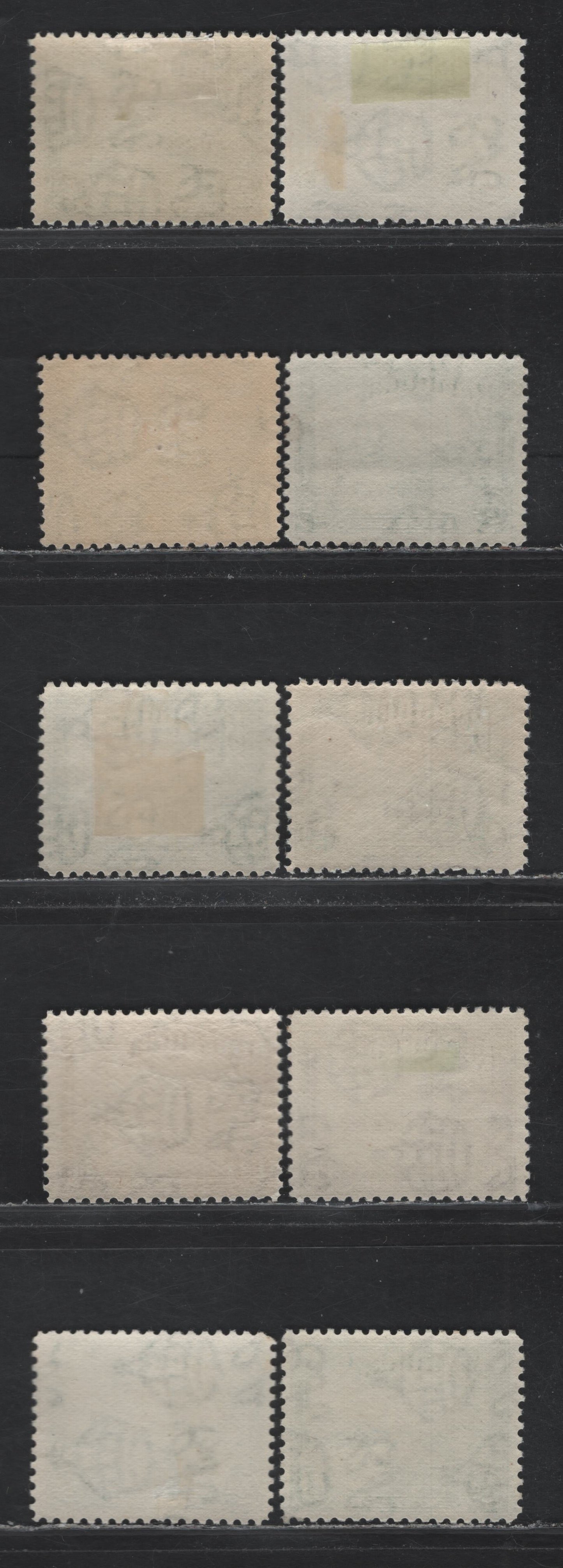 Lot 202 Bermuda SG#98, 106 1/2d - 1/6d Deep Emerald Green - Brown , 1936-1952 KGVI Pictorial Issue, 10 F/VFOG Singles, Different Line Printings (1936, 1942, 1946 & 1948), Different Gum Patterns