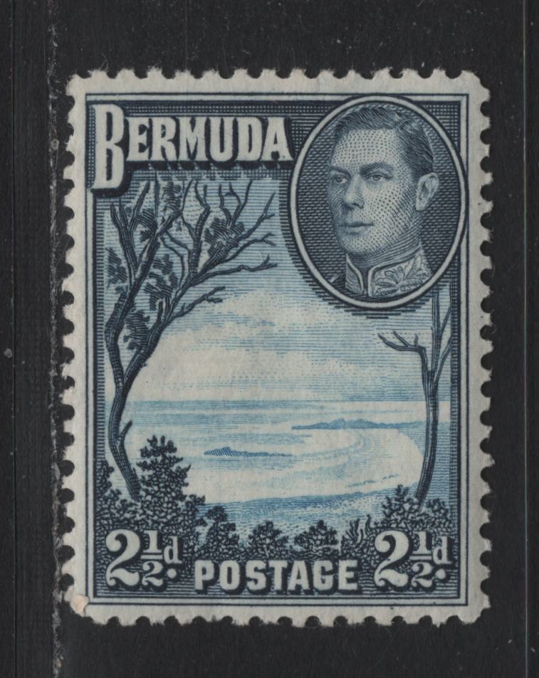 Lot 237 Bermuda SG#113 2.5d Light Blue & Gray Blue , 1936-1952 KGVI Pictorial Issue, A VFOG Single, 1940 Printing, Opaque Paper With Barely Visible Wmk, Crackly Gum.