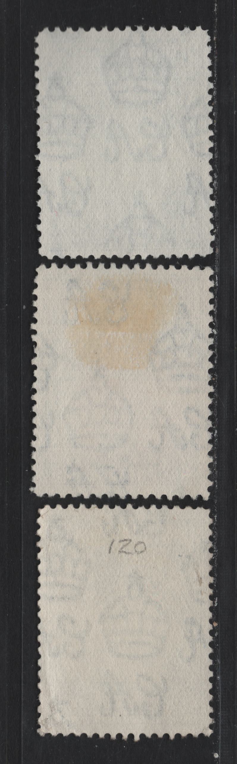 Lot 238 Bermuda (C)SG#113 2.5d Light Blue & Indigo - Light Blue & Deep Gray Blue , 1936-1952 KGVI Pictorial Issue, 3 Very Fine Used Singles, 1938-1941 Line Perf Printings, Opaque Paper With Clear/ & Barely Visible Wmks
