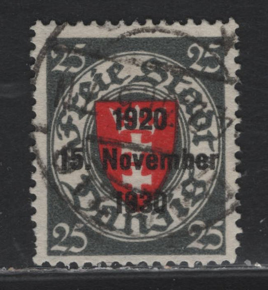 Lot 318 Danzig SC#204 (Michel #224) 25pf Deep Grey & Vermilion Red Arms, 1930 10th Anniversary Of Free State Issue, A Fine Used Single