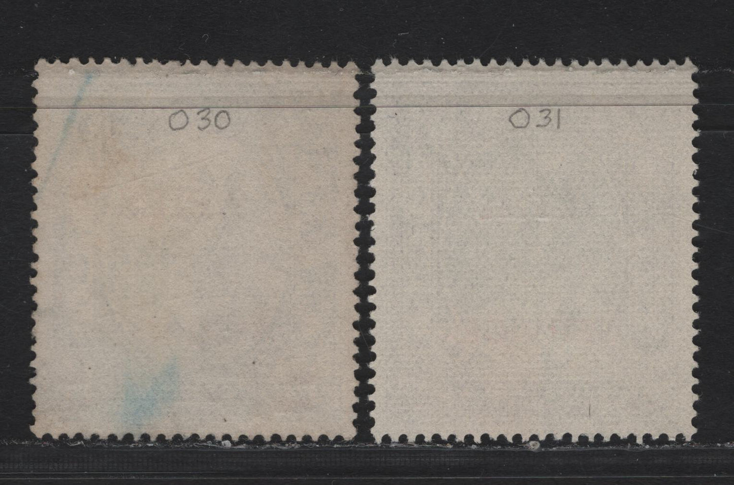 Lot 76 India - Hydreabad (C) SG#O32-O33 9p on 1a - 3p on 1/2a Black & Blue - Black & Violet , 1947 Surcharged Issue, 2 Very Fine Used Singles