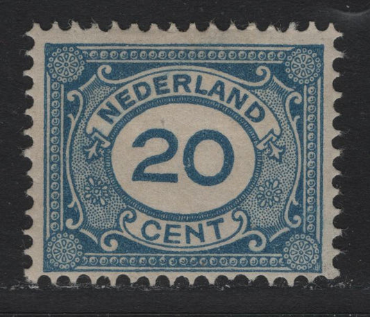 Lot 17 Netherlands SC#109 20c - 25c Blue - Vermillion , 1921-1922 Redrawn Numeral Issue, A VFOG Single