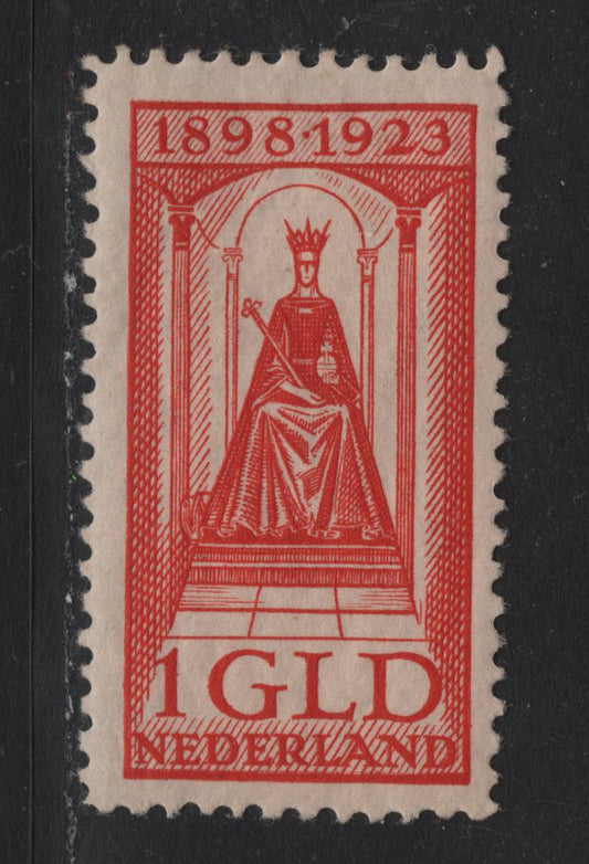 Lot 22 Netherlands SC#132 1g Red , 1923 Silver Jubilee Of Queen Wilhelmina's Accession Issue, A VFOG Single
