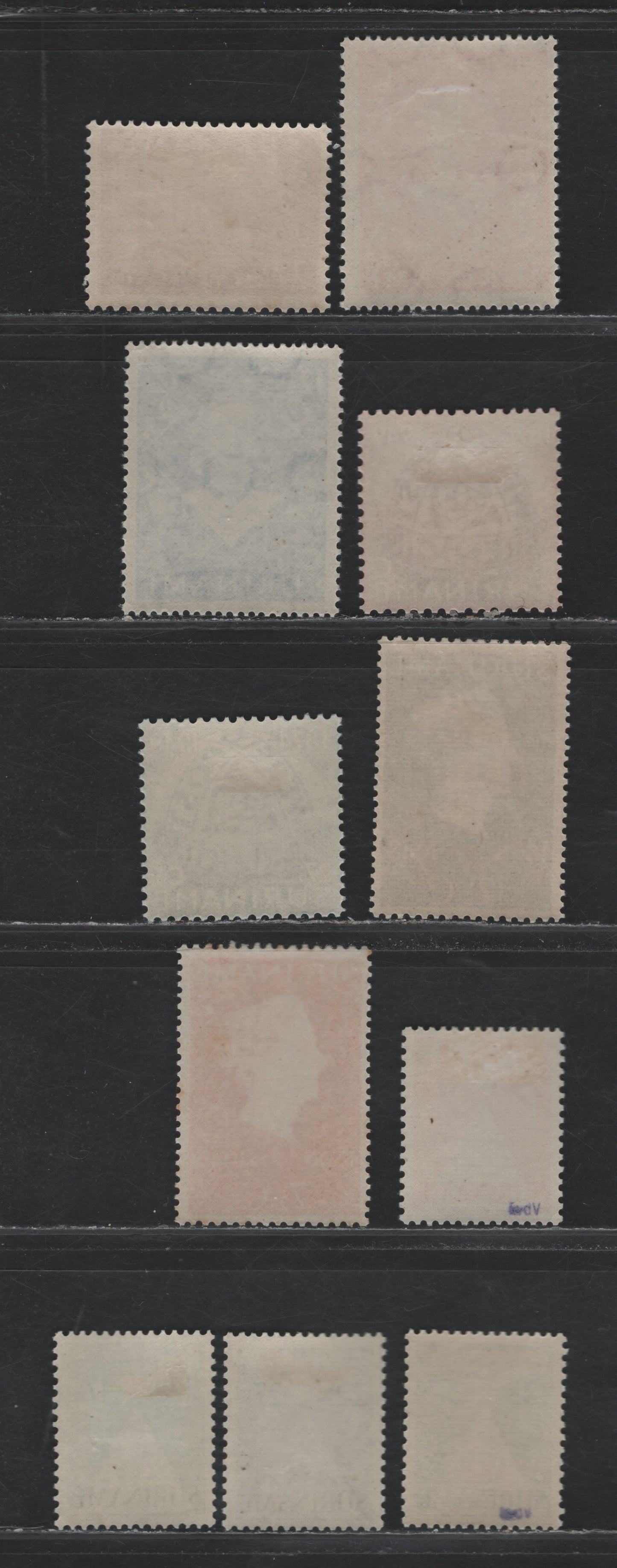 Lot 270 Surinam SC#234-239, B47-B48, C26, CB4-CB5 7.5c - 27.5c+47.5c Vermillion - Green , 1947-1948 50th Anniv of Queen Wilhelmina - Airmail Semi Postals, 11 F/VFOG Singles