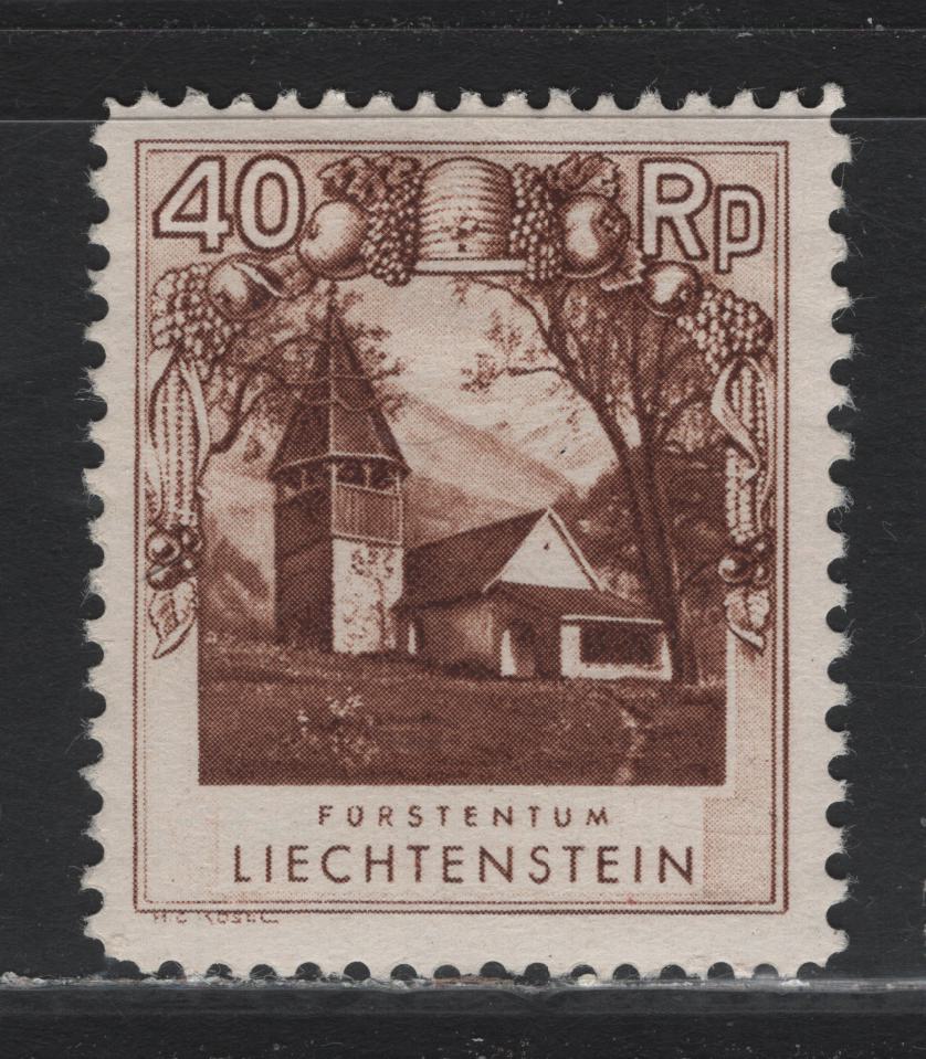 Lot 286 Liechtenstein SC#101 40rp Light Brown , 1930 Pictorial Issue, A VFOG Single, Perf 11.5x10.5