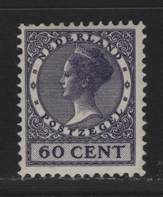 Lot 29 Netherlands SC#160 60c Dark Violet , 1924-1926 Gull & Photogravure Wilhelmina Issues, A VGOG Single, Small Hinge Thin