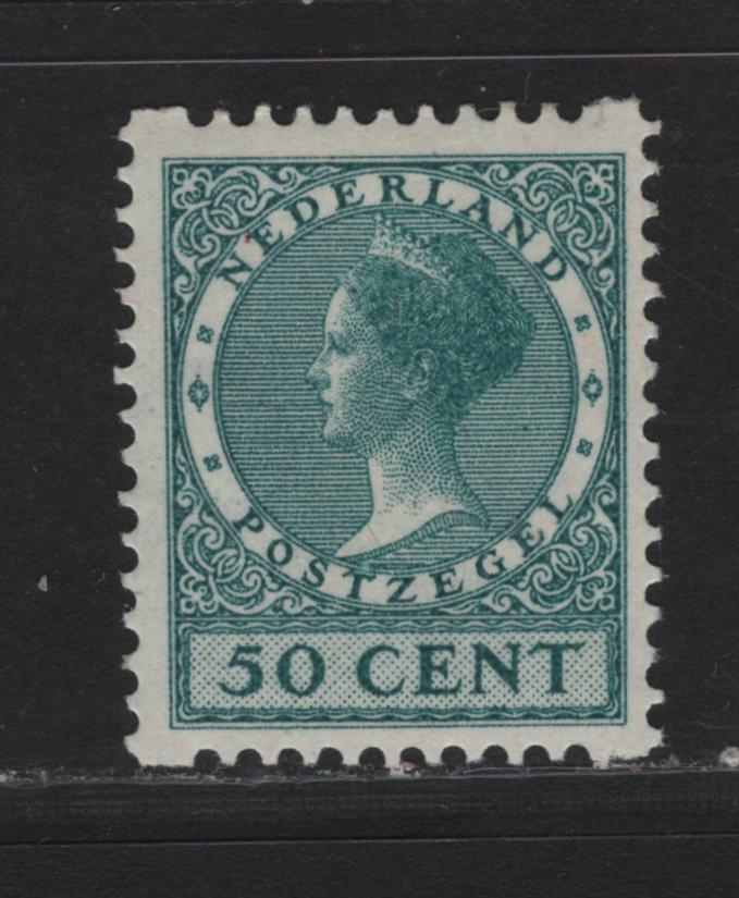 Lot 52 Netherlands SC#192b 50c Blue Green , 1930 Gull & Queen Wilhelmina Issue, A VFOG Single, Syncopated Perf Type C