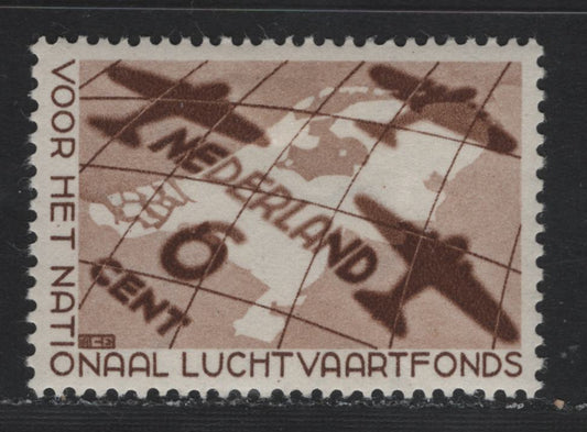 Lot 72 Netherlands SC#B81 6c+4c Brown , 1935 National Aviation Semi Postal Issue, A VFOG Single