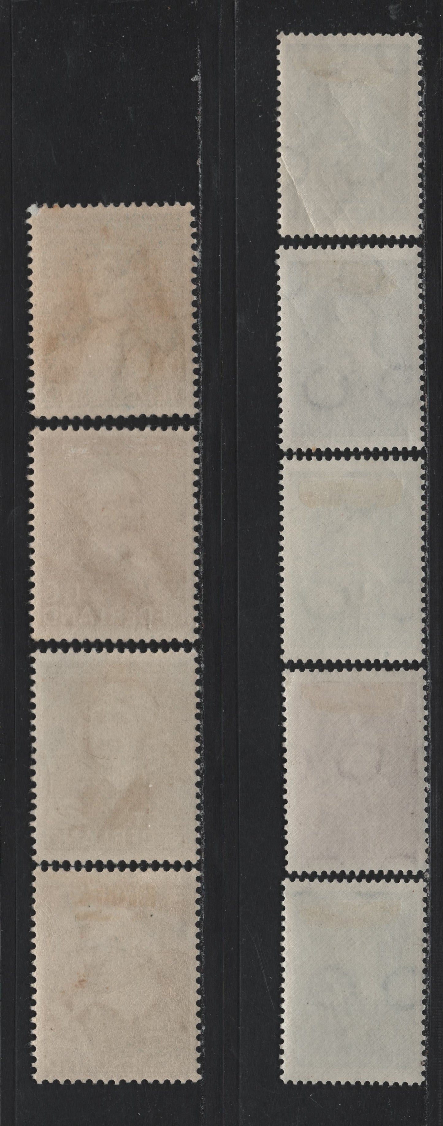 Lot 76 Netherlands SC#B94-B102 1.5c+1.5c - 12.5c+3.5c Black Brown - Dark Blue , 1937 Social & Cultural Projects & Child Welfare Semi Postals, 9 VG/VFOG Singles, B102 Has A Diagonal Corner Crease