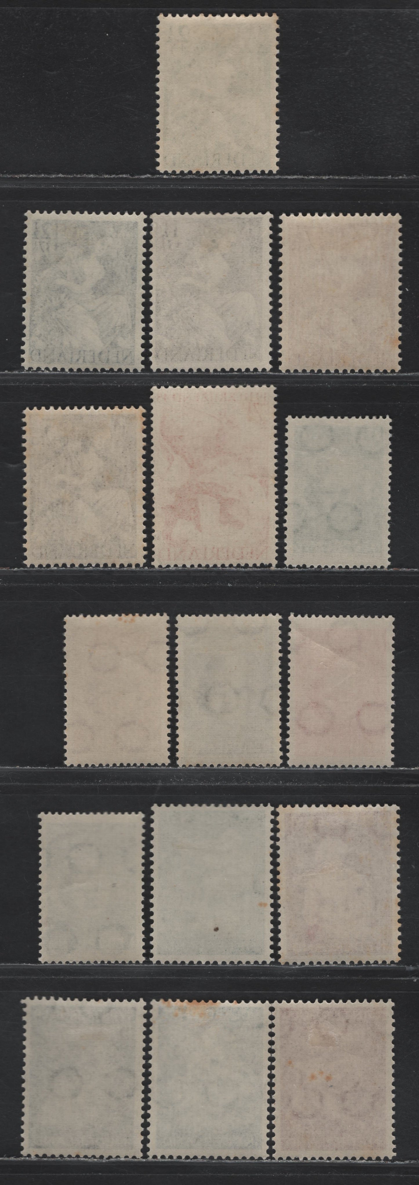 Lot 90 Netherlands SC#277, B149-B158, B159-B163 7.5c - 12.5c-37.5c Red Orange - Dark Blue , 1945-1946 Netherlands Liberation - WW2 Victims Issues, 16 F/VFOG Singles, Some Toning On B153