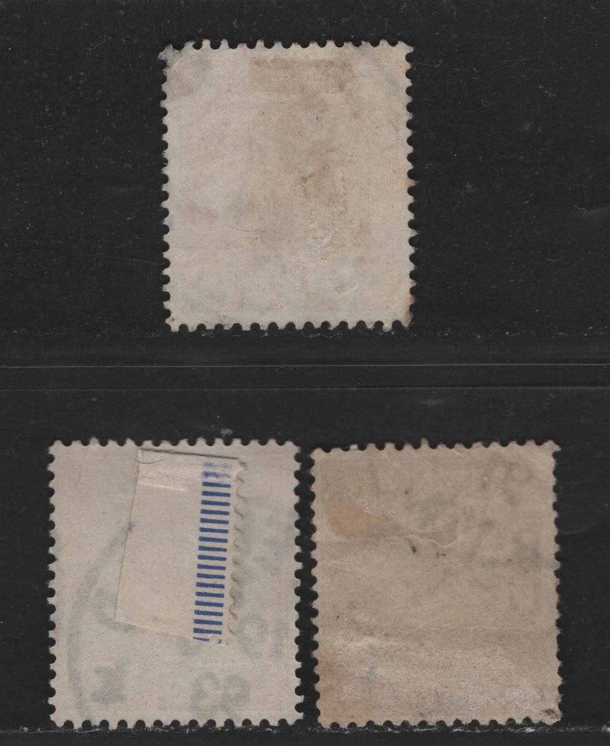 Lot 107 Germany SC#50,b (49aa,b,ba) 25pf Dark Orange - Lively Yellowish Orange , 1889-1900 Crown & Eagle Reichpost Issue, 3 Fine/Very Fine Used Singles, Lively Shade Is A Printing From 1890-1891 & Cancelled In 1891