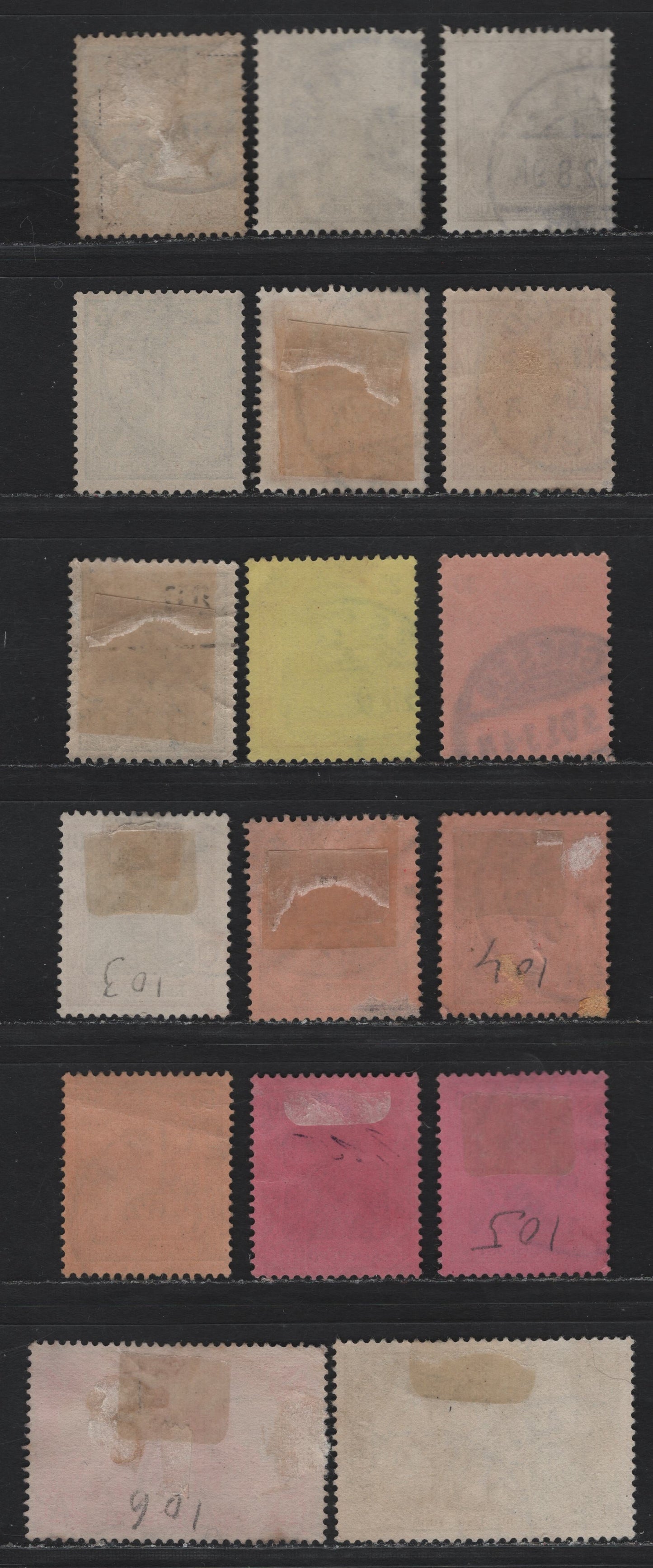 Lot 116 Germany SC#52-63 2pf - 2m Gray - Gray Blue , 1900 Reichpost Germania Issues, 16 Fine/Very Fine Used Singles