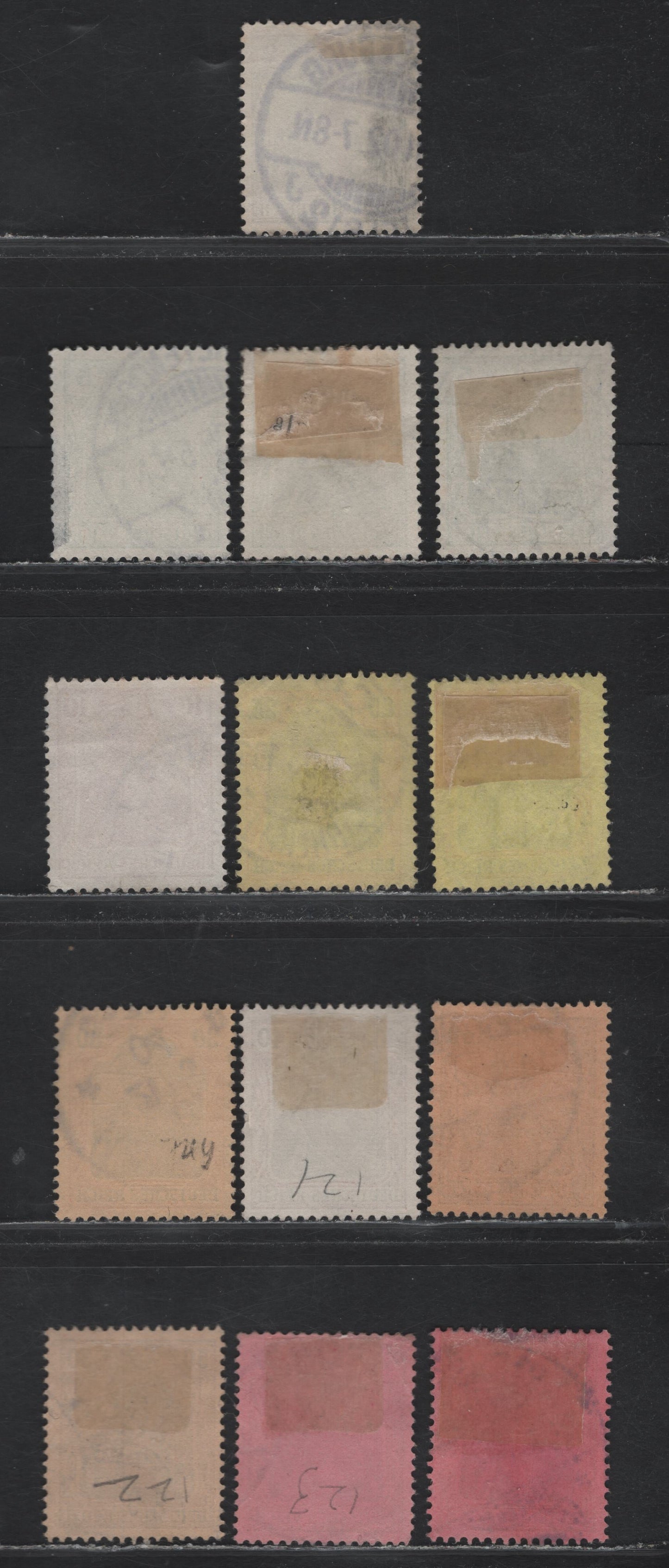 Lot 120 Germany SC#65c, 67,a, 68, 70-74 2pf - 80pf Gray - Lake & Black , 1902-1905 Germania Issue, 11 Fine/Very Fine Used Singles, Unwatermarked, Shade Varieties Of the 5pf, 25pf, 50pf & 80pf