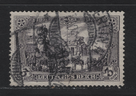 Lot 125 Germany SC#77c 3m Violet Black , 1902-1905 Germania Issue, A Fine Used Single, October 1904 Berlin CDS, Color Matches The Violet Black Swatch In The Michel Color Key, Light Corner Crease At LR.