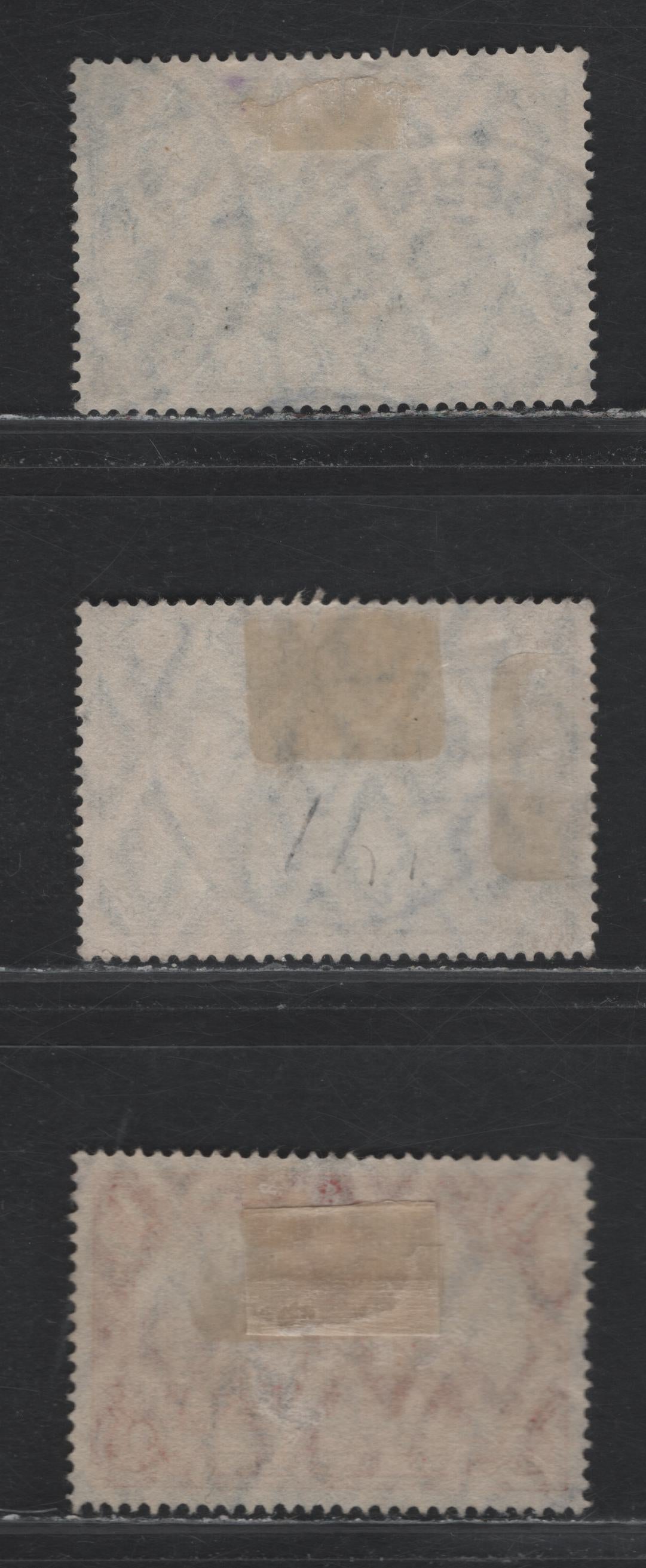 Lot 133 Germany SC#92b-c 1m - 2m Carmien Red - Bright Blue , 1905-1913 High Values, 3 Very Fine Used Singles, Perf 14, 26x17 Holes, Two Shades Of 2m.