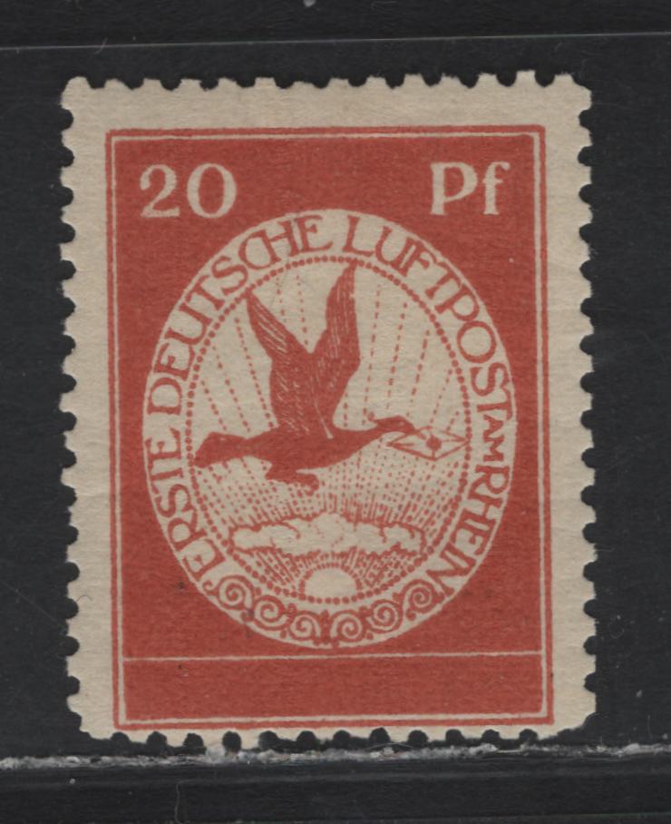 Lot 135 Germany Michel#II 20pf Blackish Red Orange , 1912 Semi-Official Airmail Issue, A FOG Single